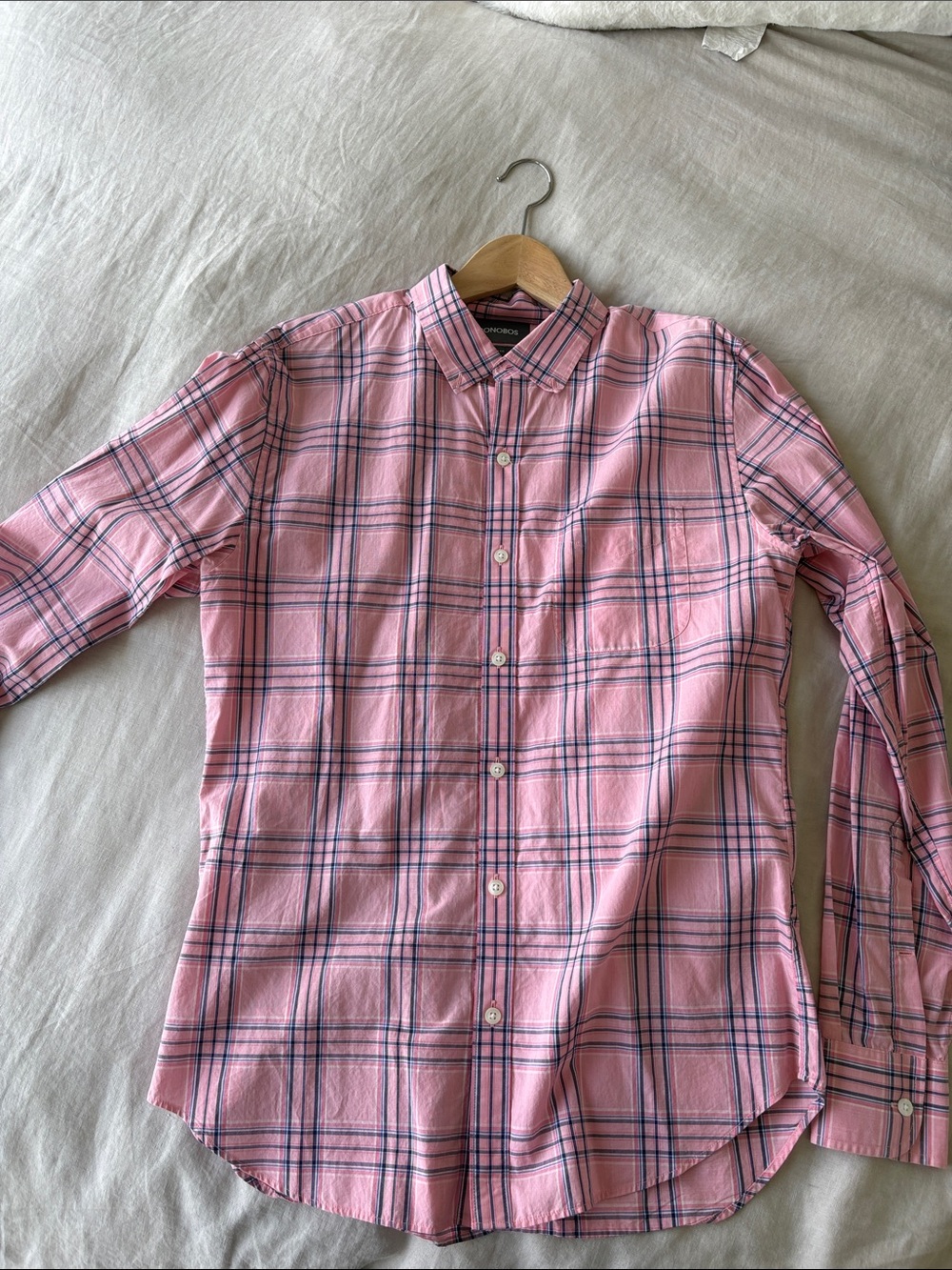 Bonobos Pink Plaid Button-Down Shirt